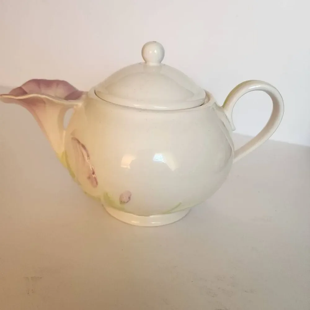 Vintage Teleflora Morning Glory Ceramic Tea Pot